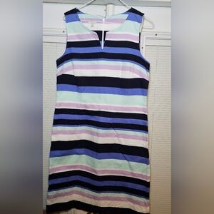 Talbots Womens Dress Bold Striped Print Size 10 Sleeveless Career Cocktail Chic